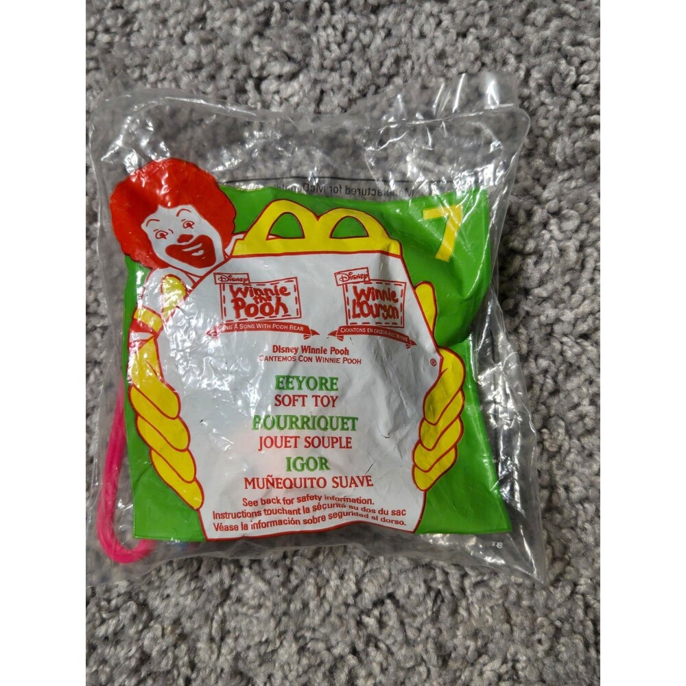 Nwt McDonald's Winnie The Pooh Eeyore Keychain 1999 sing a song keychain clip